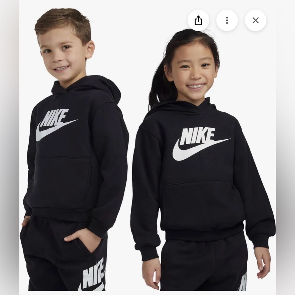Nike Kids Club Black Sweatshirt with Logo